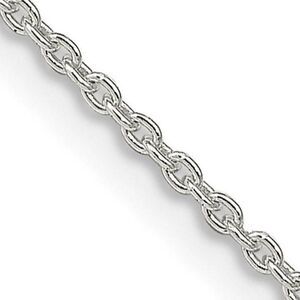 1.5mm, Sterling Silver Classic Solid Cable Chain Necklace, 18 Inch